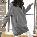 Fashion Hoodies Sweatshirt Women Celmia Autumn Hooded Pullovers 2020 Winter Long Sleeve Casual Loose Solid Blusas 5XL Plus Size
