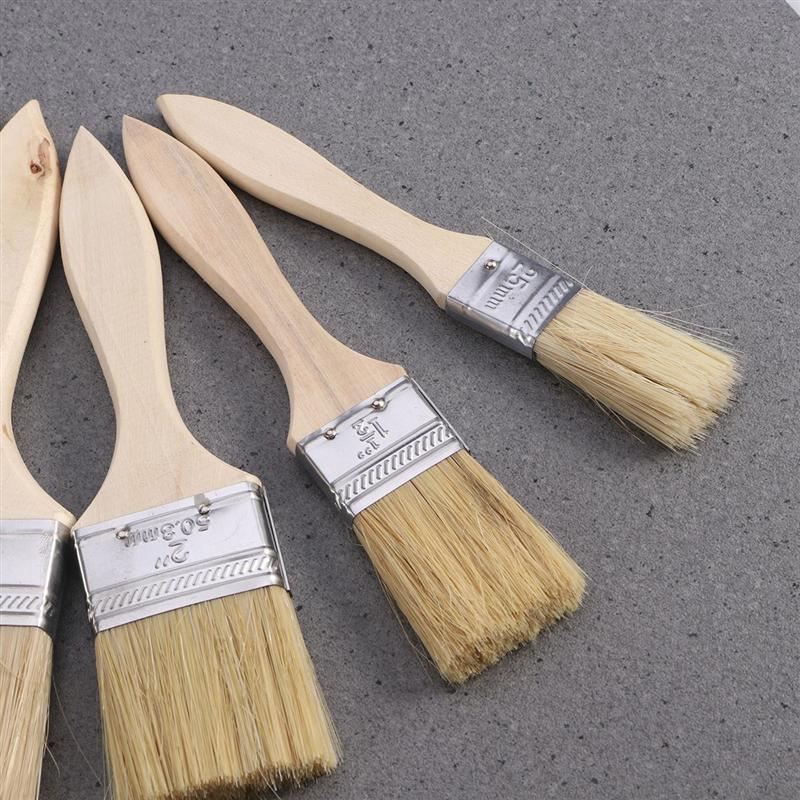 5PCS Paint Brushes with Wooden Handle Home Cleaning Brushes for Wall and Furniture Paint