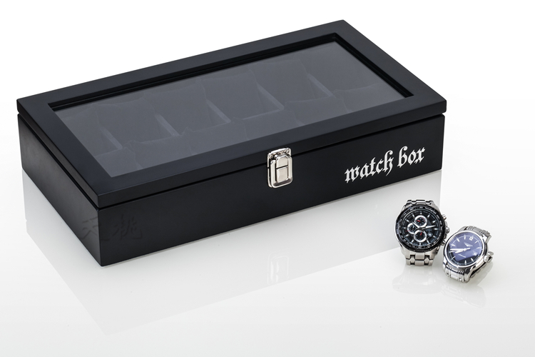 12 Slots Coffee Wood Watch Boxes Case Fashion Black Watch Storage Organizer With Glass Window Jewelry Display Gift Holder