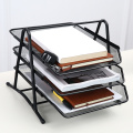 Creative Anti-Rust 3 Layers Metal Wide Entry Desk File Document Letter Tray Rack Organizer File Tray Office Desk Accessories