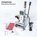 ZONESUN Press Trainer Hot Foil Stamping Machine for Leather Wood Paper Branding Custom Logo Marking Embossing Tools