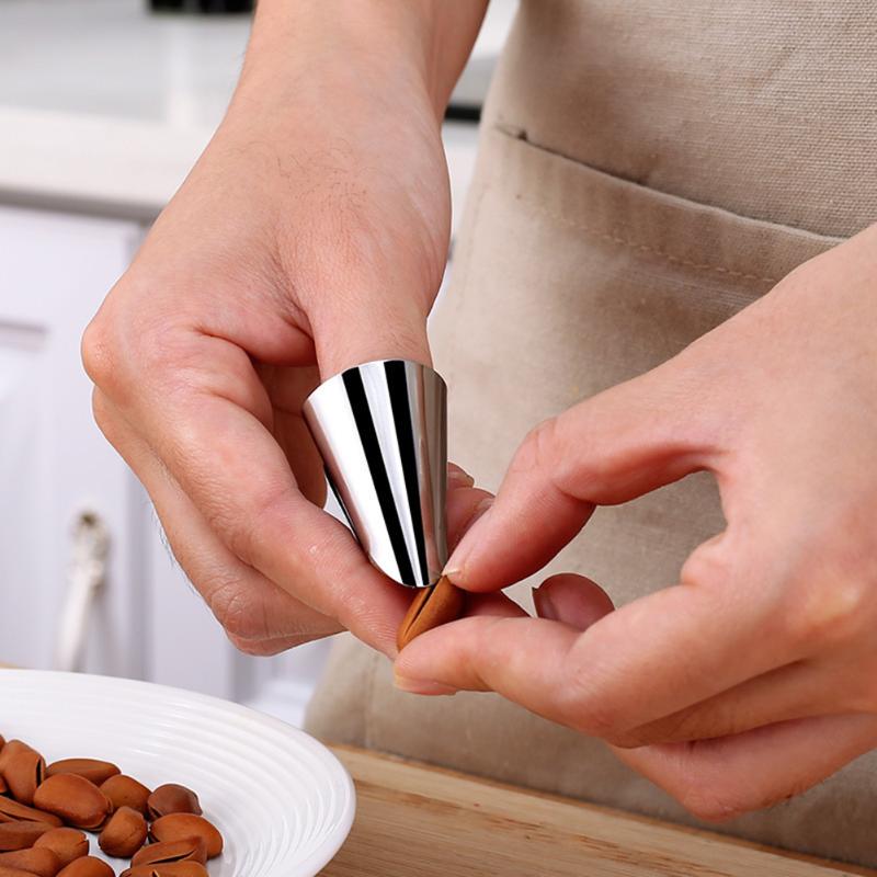 Stainless Steel Finger Protector Fruit Beans Garlic Peeler Vegetable Nuts Peeling Finger Guard Kitchen Cutting Tools