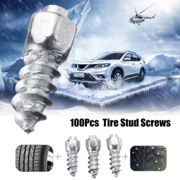 100PCS 12mm Tire Studs Carbide Screw Snow Spikes Anti-Slip Anti-ice for Car/SUV/ATV/UTV with Installation Tool Car Tire Stud
