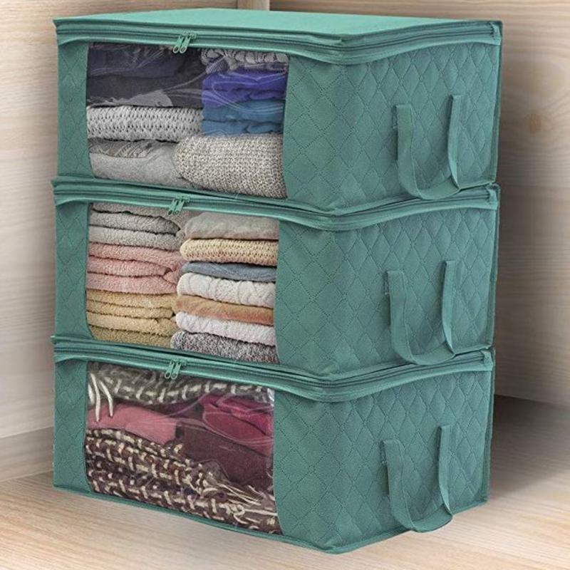Closet Organizer Foldable Storage Bag Home Clothes Blanket Quilt Storage Bags Pouch Space-saving Travel Luggage Organizer Pouch