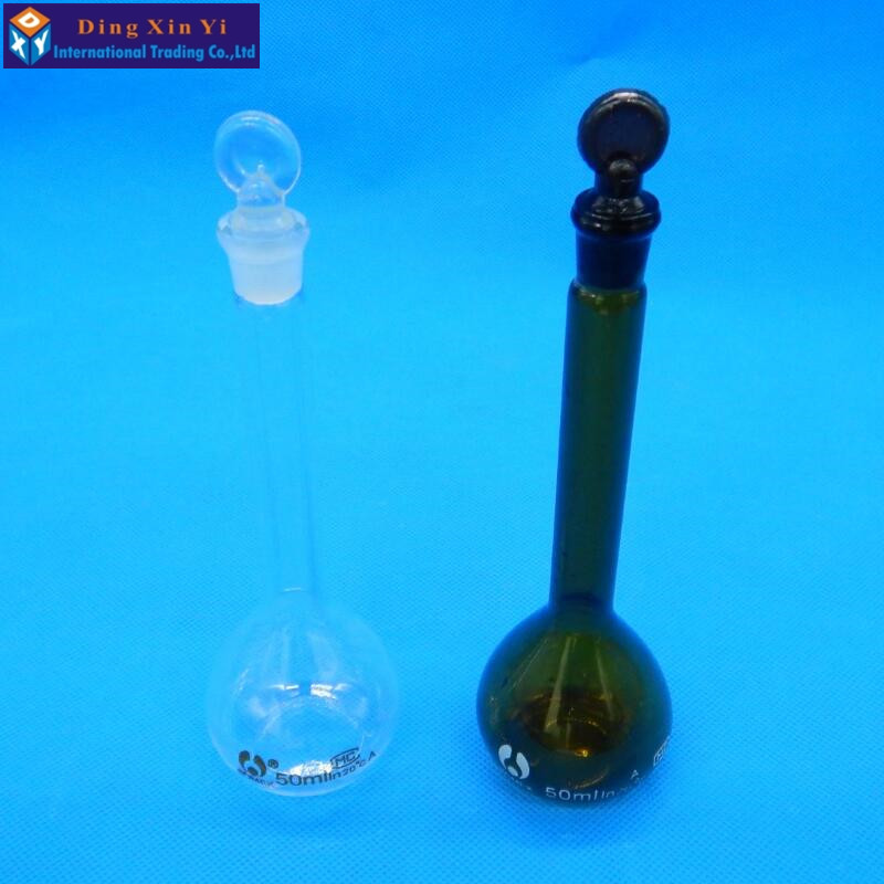 50ml Transparent volumetric flask Constant volume bottle flint glass flask volumetric Laboratory volumetric flask