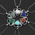 Turquoise Love Heart Birthstone Pendant Gemstone Necklaces for Women