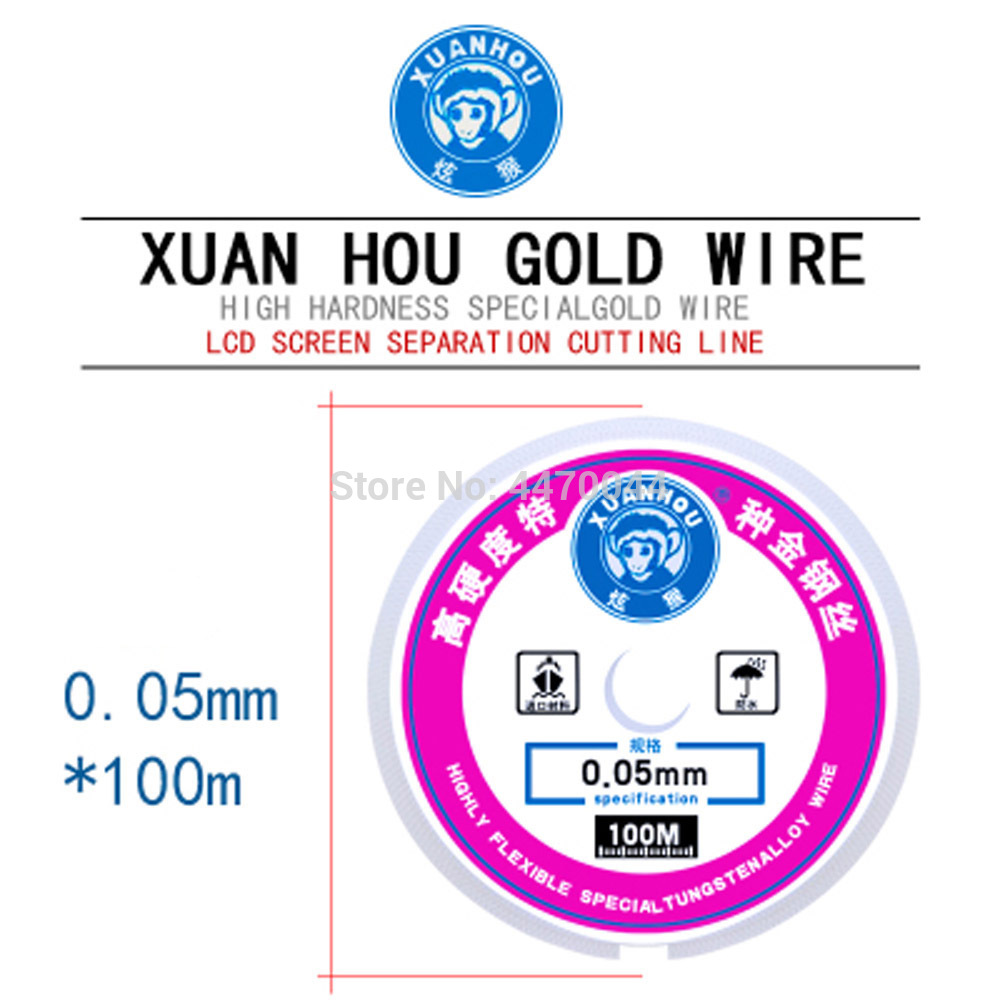 100m 150m Alloy Steel Molybdenum Wire Cutting Wire Line For Mobile Phone LCD Display Screen Separator Repair 0.04 0.05 0.35mm