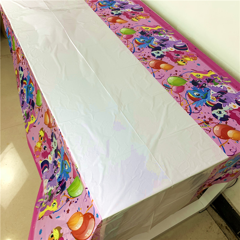 1pc 108x180CM My Little Pony Kids Birthday Party Supplies Cartoon Tablecloth Table Cover Baby Shower Party Decoration Tableware