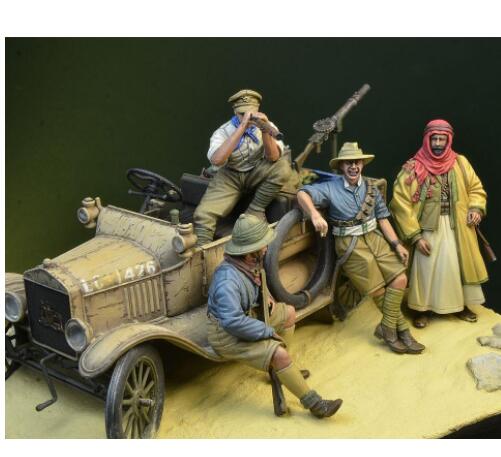 New Unassembled 1/35 WWI ANZAC Desert 4 with accessories NOT HAVE CAR Resin Kit DIY Toys Unpainted resin model