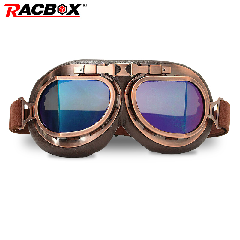 Motorcycle Helmet Goggle glasses Motocross Steampunk Retro ATV UTV UAZ Cruiser Off-Road Skating Motorbike Vintage Copper Goggles