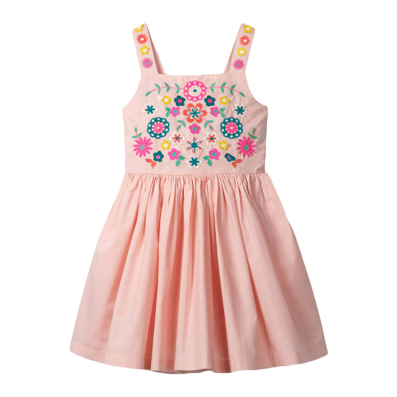 Little maven Dress Floral Kids Clothes New Summer Baby Girl Sleeveless Dresses Toddler Cotton Clothing Princess Dress