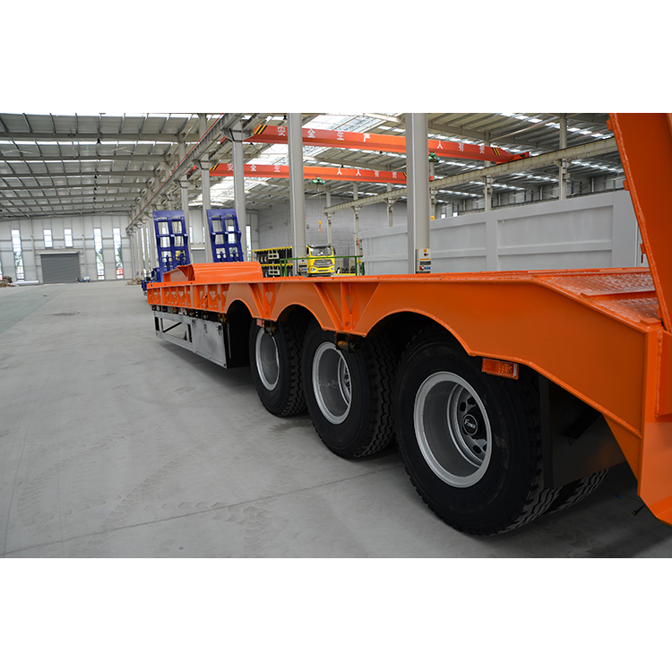 3 axle heavy duty low flatbed semi trailer