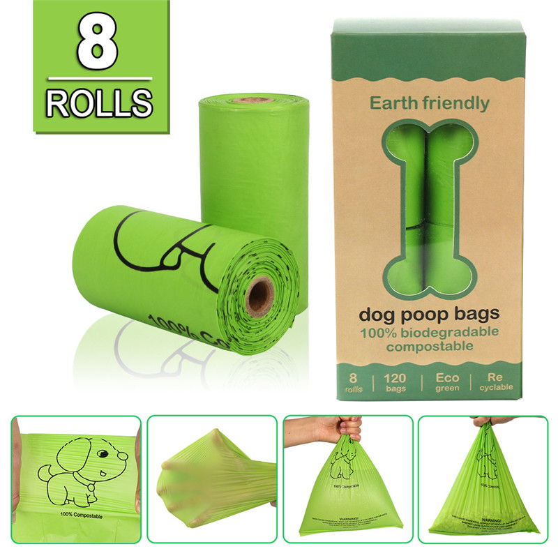 Pet Dog Poop Bags Biodegradable Compostable Eco Friendly Dog Waste Bags Dispenser Outdoor Degradable Dog Excrement Bags