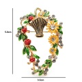 Wuli&baby Enamel Basket Flower Brooches For Women Beauty Flower Weddings Office Brooch Pins Gifts