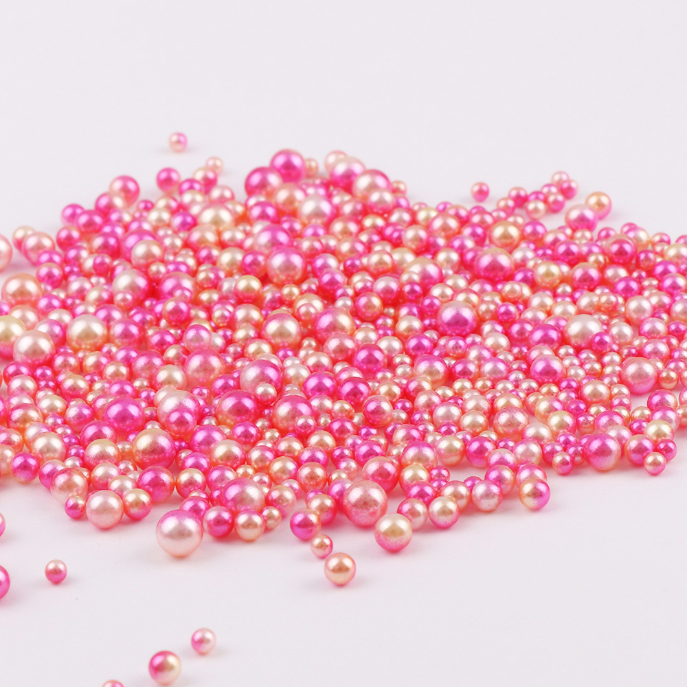 Mix Pink Color Round 3/4/5/6mm Apprx 400-500pc ABS Imitation Pearl Beads No Hole Loose Beads Diy Jewelry Necklace Making