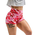 2020 New Women High Waist Camouflage Fitness Shorts Side Bandage Push Up Slim Shorts Stretchy Camo Print Sexy Short Shorts