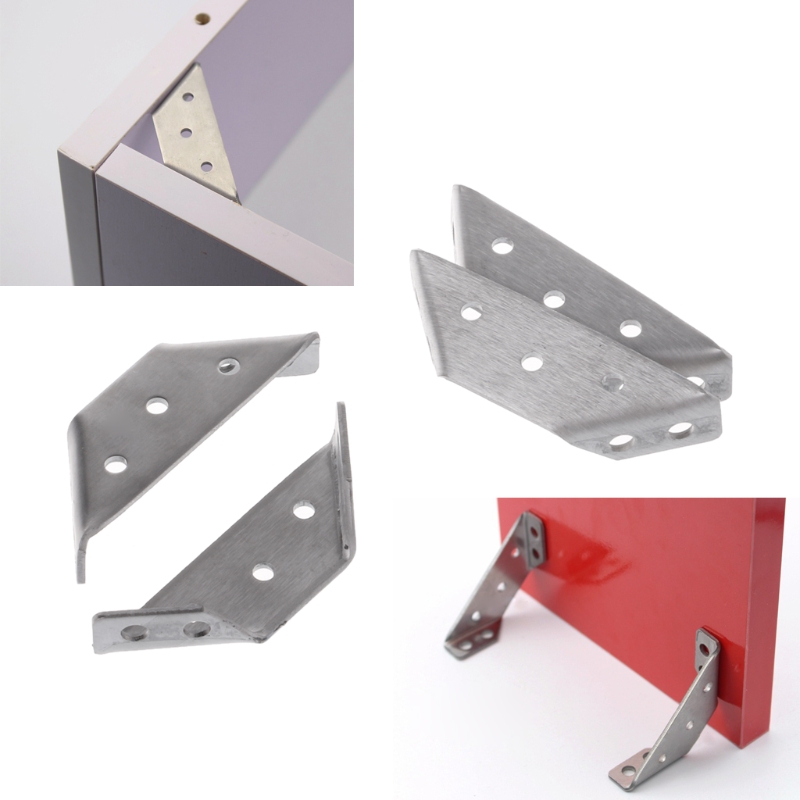 4PCS Stainless Steel Angle Corner Brackets Fasteners Protector Right Angle Corner Stand Supporting Furniture Hardware