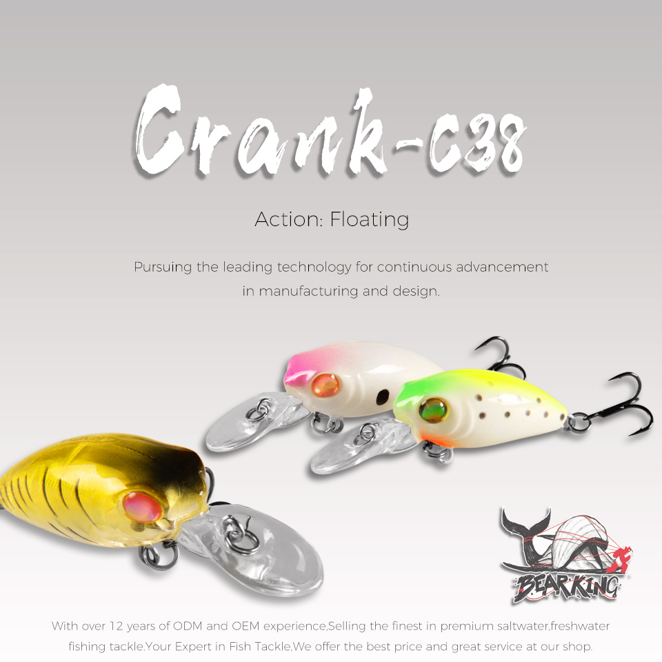 BEARKING Fishing Lures 3.2cm 2.7g mini crank for pike and bass Wobblers Crankbait For Fishing Tackle Artificial