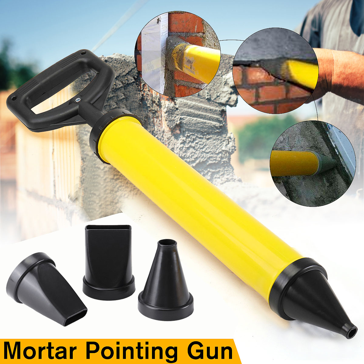 Caulking Gun Pointing Brick Grout Mortar With 4 Nozzles Caulking Gun Hand Tool Set Aiming Mortar Sprayer Drill Bit Tool Set