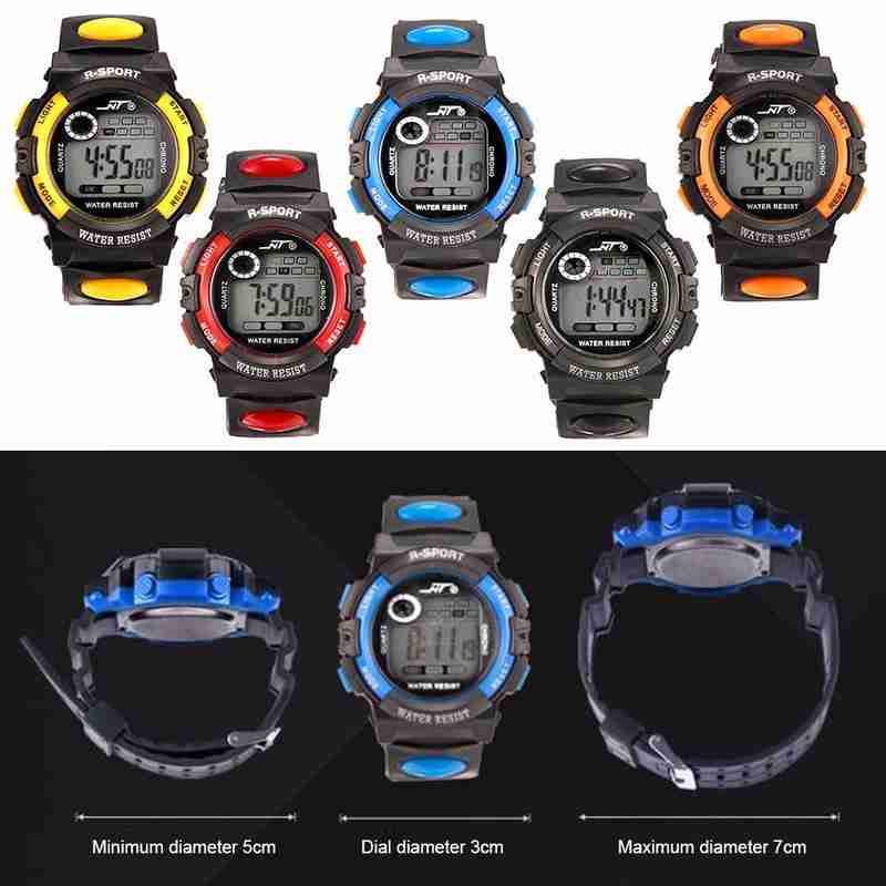 Children Sports Waterproof Led Digital Watch Kids Multicolor Electronic Alarm Watches Boy Students Luminous Girl Wristwatch C3S0