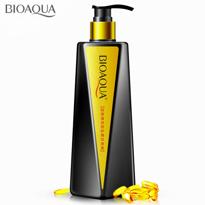 BIOAQUA Activated Carbon Hair Shampoo And Collagen Hair Conditioner Set Deep Cleaning Repair Damaged Professional Hair Care Set