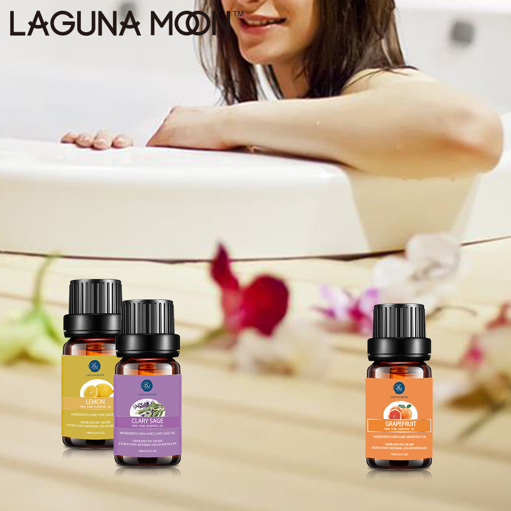 Lagunamoon Pure Essential Oils 10ML Diffuser Massage Ginger Rose Peppermint Peppermint Lemon Rosemary Patchouli Sandalwood Oil