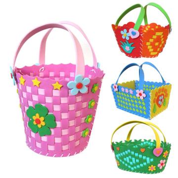 beautiful lovely DIY Cute Flower Handmade Craft Kids develop hands-on skills Children Creativity Toys Braided Storage Basket Toy