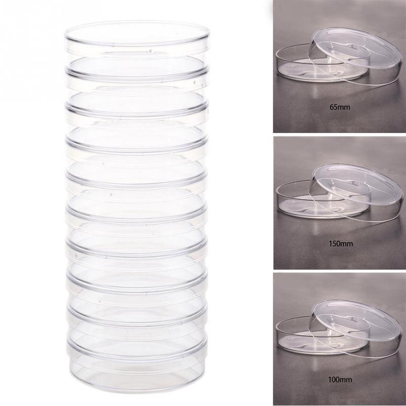 10pcs 100mm Clear Petri Dishes Affordable For microorganisms Cell Clear Sterile Chemical Instrument Drop Shipping