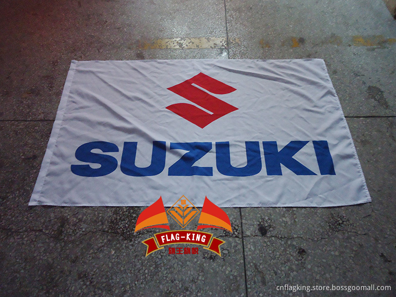 yellow suzuki banner white suzuki flag 90x150cm Suzuki Motorcycle Rider Biker skull Flag For Decoration