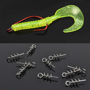 100 Pcs Spring Pin Hook Screw Needle Lock Fixed For Soft Worm Lure Baits Fishing Tools