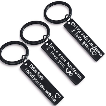 Black Stainless Steel Drive Safe Keychain Keyring Car Bag Charm Couple Boyfriend Girlfriend Cute Funny Keychain Keys Accesorias