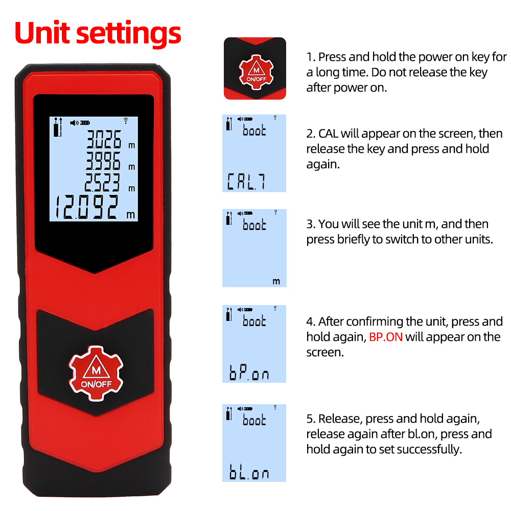 Laser Distance Meter 30M 40M 60M Laser Rangefinder Tape Measuring Device Digital Range Finder Measure 40% off