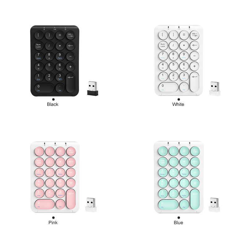 B.O.W Portable Slim Mini Number Pad,22 Keys 2.4Ghz Wireless USB Numeric Keypad Keyboard for Laptop Desktop PC Notebook