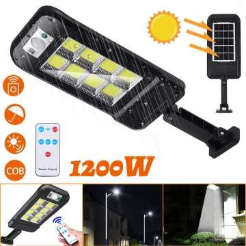 1200W PIR Motion Sensor Remote Control Garden Lamp 160COB LED Waterproof Solar Light Outdoor Solar Street Lamp Wall Street Light