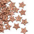 100Pcs 2 Holes DIY Star Shape Wooden Button Scrapbook Craft Sewing Buttons Five-pointed Star Shaped Duttons For Clothing