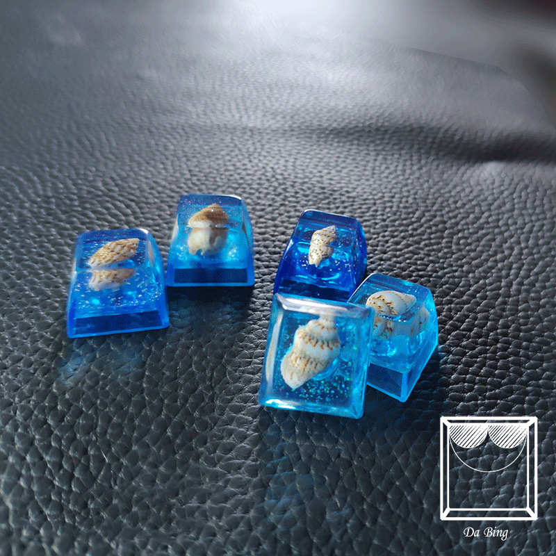 1 Piece Mechanical Keyboard Keycap Customized Personality Backlit Resin Key Cap Starfish Conch R4 Height