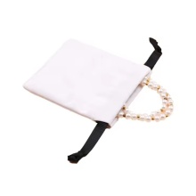 White ecological cotton jewelry bag
