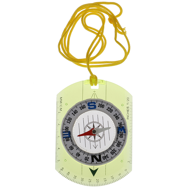 1 Piece Outdoor Camping Directional Cross-country Race Hiking Special Compass Baseplate Ruler Map Scale Compass Night Bussola