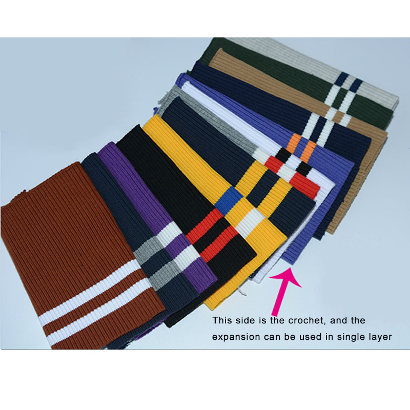 1Pairs Striped Knit Rib Cuff ,Trim Clothing,Jacket,Coat Cotton Stretch Soft Cuffing 2.76*3.54inch