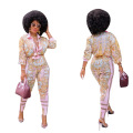 2 Piece Sets African Sets For Women New African Print Elastic Bazin Baggy Pants Rock Style Dashiki Famous Suit Lady Outfits
