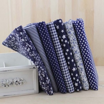 Navy blue series plain cotton set, handmade DIY patchwork fabric, a pack of seven pieces of 50cmx50cm or 25cmx25cm