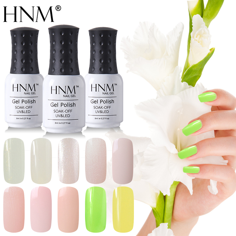 HNM 8ML Nail Gel Summer Light Color UV Gel Nail Polish Paint Gellak Stamping Hybrid Varnish Gel Nail Polish Semi Permanent Lucky