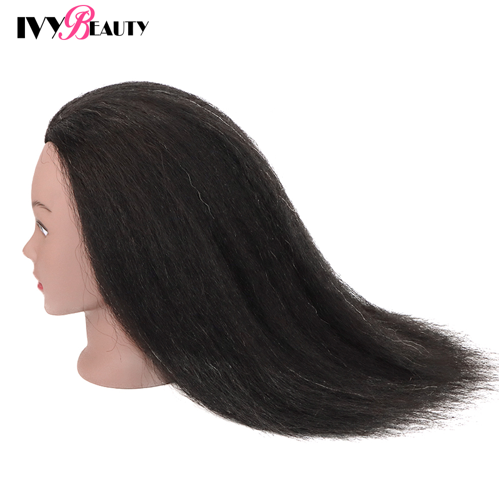 Female Mannequin Head With Hair For Braiding African Mannequin Practice Hairdressing Training Head Dummy Head For Cosmetology