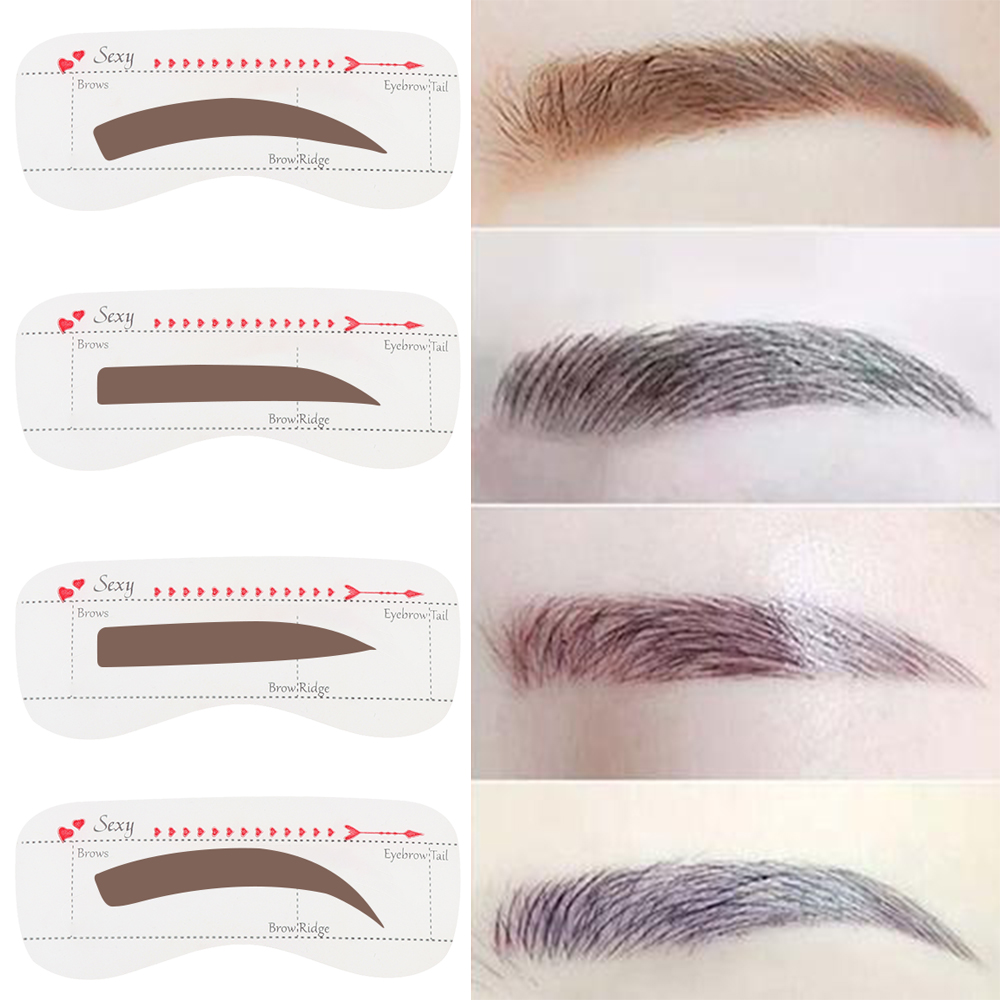 10Pcs Card Eyebrow Stencil Grooming Shaper Template Makeup Tools Stickers eyebrow shaper cosmetic tool