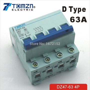 4P 63A D type 240V/415V Circuit breaker MCB 4 POLES