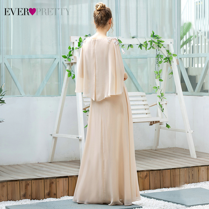 Elegant Blush Bridesmaid Dresses Ever Pretty EP00638 A-Line Ruffles With Jacket Appliques Wedding Guest Dresses Vestiti Eleganti