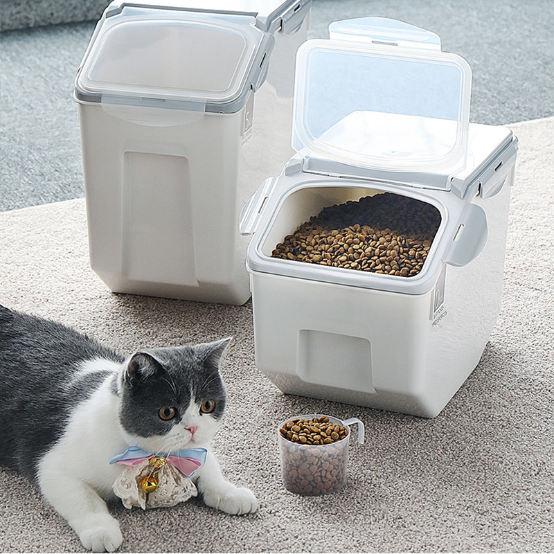 5kg Large Capacity Dog Feeders Sealed Food Storage Bucket Moistureproof Pet Food Container Storage Tank Home Rice Storage Box
