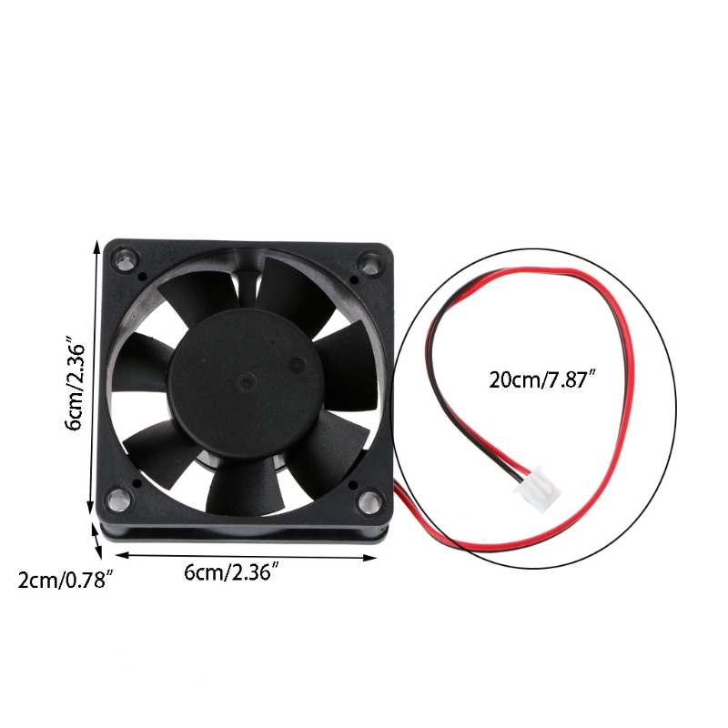 60mm*60mm*20mm DC 12V 2-Pin Cooler Brushless Axial PC CPU Case Cooling Fan 6020