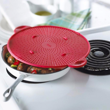 3 in 1 Multifunction Cookware Silicone Pad Splatter Guard Screen Pan Skillet Cover lid Spill Stopper Pot Screen Strainer