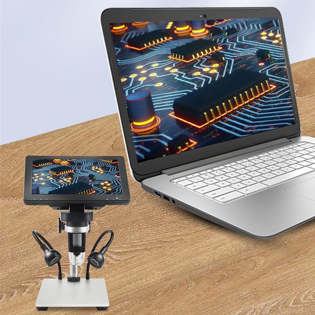 Digital Microscope 1200X Magnification Microscope With 7 Inch HD Screen Suitable For Teaching Circuit Boards Observing Antiques